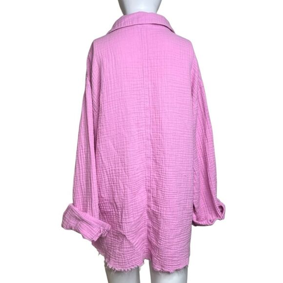 Altar'd State Pink Women's Button-Up Top Large - Picture 3 of 3
